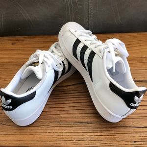 Adidas black and white superstars